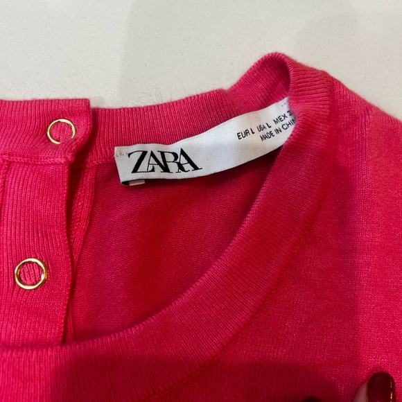 Zara short sleeve pink sweater - Picture 2 of 3